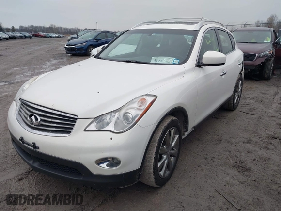 2012 Infiniti EX Journey with VIN JN1AJ0HR0CM452602, listed as a IAAI auction lot 41131345 with 108,046 mi miles. Bid and sale history available at carsss.com. Image 2.
