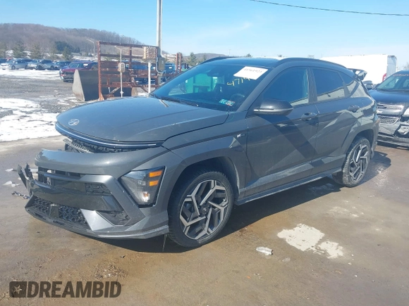 2024 Hyundai Kona N Line with VIN KM8HACA34RU034714, listed as a IAAI auction lot 41561923 with 15,137 mi miles. Bid and sale history available at carsss.com. Image 17.