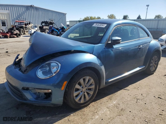 2019 Volkswagen Beetle S with VIN 3VWFD7AT3KM720132, listed as a Copart auction lot 76463854 with 123,163 mi miles and Salvage Title. Bid and sale history available at carsss.com. Image 1.
