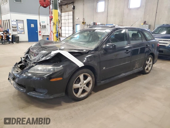 2005 Mazda 6 Sport S with VIN 1YVHP82D955M23600, listed as a Copart auction lot 46716655 with 112,083 mi miles and Clean Title. Bid and sale history available at DreamBid. Image 1.