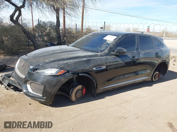 2020 Jaguar F-Pace S with VIN SADCM2FV6LA641169, listed as a IAAI auction lot 41413523 with 59,636 mi miles and . Bid and sale history available at DreamBid. Image 2.