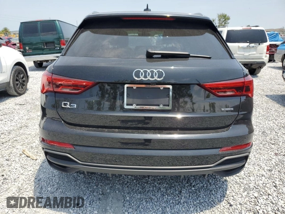 2023 Audi Q3 S line Premium Plus with VIN WA1EECF39P1068693, listed as a Copart auction lot 58210425 with 29,088 mi miles and Salvage title. Bid and sale history available at DreamBid. Image 6.