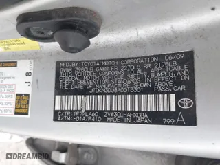 2010 Toyota Prius II with VIN JTDKN3DU8A0013301, listed as a IAAI auction lot 41809220 with 212,983 mi miles. Bid and sale history available at carsss.com. Image 9.