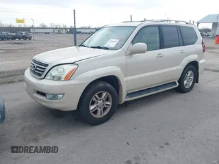 2003 Lexus GX 470 with VIN JTJBT20X630011479, listed as a IAAI auction lot 41556491 with 310,198 mi miles and . Bid and sale history available at DreamBid. Image 2.