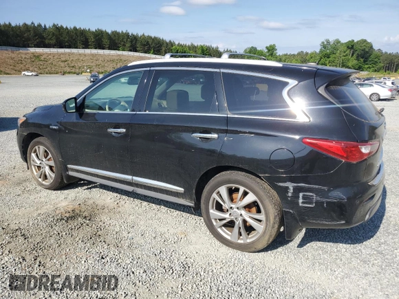 2014 Infiniti QX60 Hybrid with VIN 5N1CL0MM3EC515285, listed as a Copart auction lot 55140855 with 156,880 mi miles and Salvage Title. Bid and sale history available at DreamBid. Image 2.