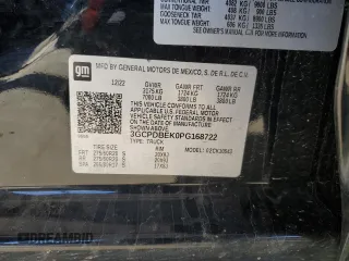 2023 Chevrolet Silverado 1500 Custom with VIN 3GCPDBEK0PG168722, listed as a Copart auction lot 48899655 with 80,007 mi miles and Salvage Title. Bid and sale history available at DreamBid. Image 12.