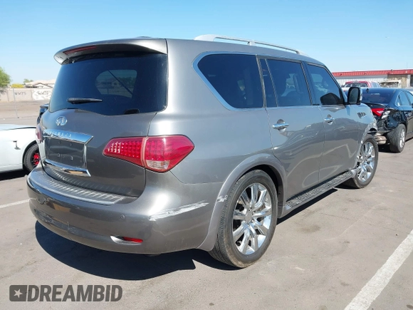2012 Infiniti QX56 7-passenger with VIN JN8AZ2NFXC9515305, listed as a IAAI auction lot 42031957 with 185,173 mi miles. Bid and sale history available at carsss.com. Image 4.