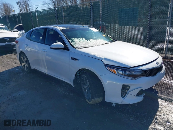 2016 Kia Optima SX Turbo with VIN 5XXGW4L29GG025604, listed as a IAAI auction lot 41687483 with 112,853 mi miles and . Bid and sale history available at carsss.com. Image 1.