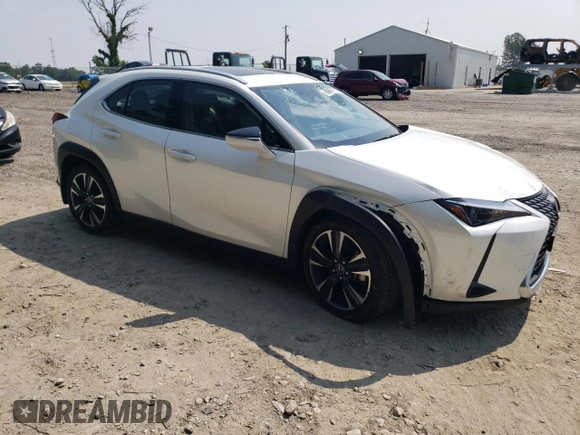 2025 Lexus UX 300h with VIN JTHUCJDH3S2000210, listed as a Copart auction lot 60677575 with 18,329 mi miles and Salvage title. Bid and sale history available at DreamBid. Image 4.