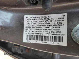 2015 Honda Civic EX-L with VIN 2HGFB2F90FH512353, listed as a Copart auction lot 54931545 with 150,461 mi miles and Salvage Title. Bid and sale history available at DreamBid. Image 13.