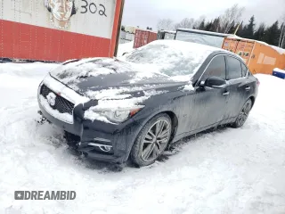 2017 Infiniti Q50 Premium z VIN JN1EV7AR4HM839508, wystawiony jako Copart lot #41830215 z przebiegiem Nie podano mil oraz Szkoda całkowita • Salvage title. Historia ofert i sprzedaży dostępna na DreamBid. Obrazek 1.
