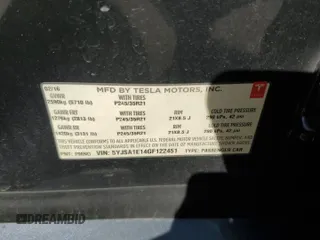 2016 Tesla Model S 70 with VIN 5YJSA1E14GF122451, listed as a Copart auction lot 50576575 with 65,441 mi miles and Salvage Title. Bid and sale history available at DreamBid. Image 12.