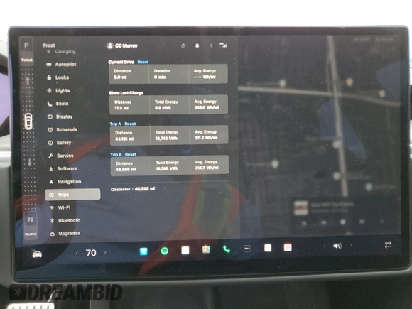 2021 Tesla Model S Long Range with VIN 5YJSA1E51MF453924, listed as a Copart auction lot 53486495 with 48,599 mi miles and Salvage title. Bid and sale history available at DreamBid. Image 9.