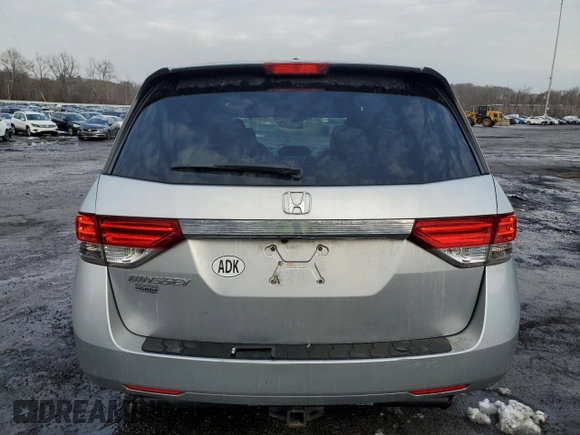 2014 Honda Odyssey EX-L with VIN 5FNRL5H69EB063028, listed as a Copart auction lot 43431935 with 118,426 mi miles and Salvage Title. Bid and sale history available at DreamBid. Image 6.