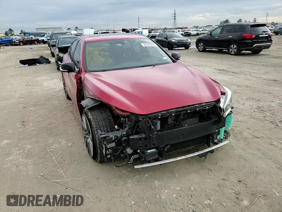 2020 Infiniti Q50 Red Sport 400 with VIN JN1FV7AP4LM630619, listed as a Copart auction lot 89322685 with 49,573 mi miles and Salvage title. Bid and sale history available at DreamBid. Image 11.