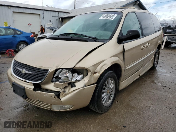 2001 Chrysler Town & Country Limited with VIN 2C8GP64L21R387318, listed as a Copart auction lot 79038314 with 103,637 mi miles and Salvage Title. Bid and sale history available at carsss.com. Image 1.