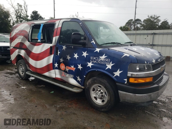 2019 Chevrolet Express Cargo Van with VIN 1GCWGAFG8K1229135, listed as a Copart auction lot 45114855 with 33,244 mi miles and Salvage Title. Bid and sale history available at carsss.com. Image 4.