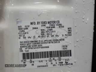 2007 Ford F-150 XLT z VIN 1FTPW14V07FB00566, wystawiony jako Copart lot #60241585 z przebiegiem 206 010 mil mil oraz Szkoda całkowita • Salvage title. Historia ofert i sprzedaży dostępna na DreamBid. Obrazek 12.