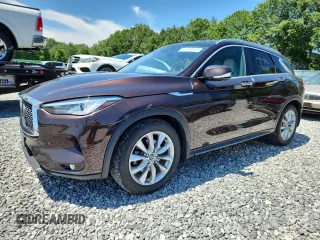 2021 Infiniti QX50 Essential with VIN 3PCAJ5CB5MF119830, listed as a Copart auction lot 61600225 with 55,469 mi miles and Salvage title. Bid and sale history available at DreamBid. Image 1.