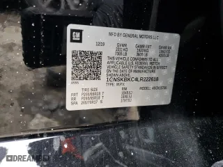 2020 Chevrolet Tahoe LT with VIN 1GNSKBKC4LR222618, listed as a Copart auction lot 42352915 with 109,657 mi miles and Salvage Title. Bid and sale history available at carsss.com. Image 13.