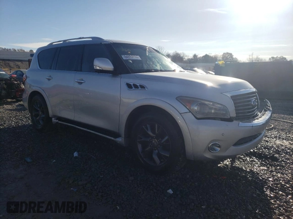 2012 Infiniti QX56 8-passenger with VIN JN8AZ2ND0C9716452, listed as a Copart auction lot 84933724 with 127,884 mi miles and Salvage Title. Bid and sale history available at carsss.com. Image 4.