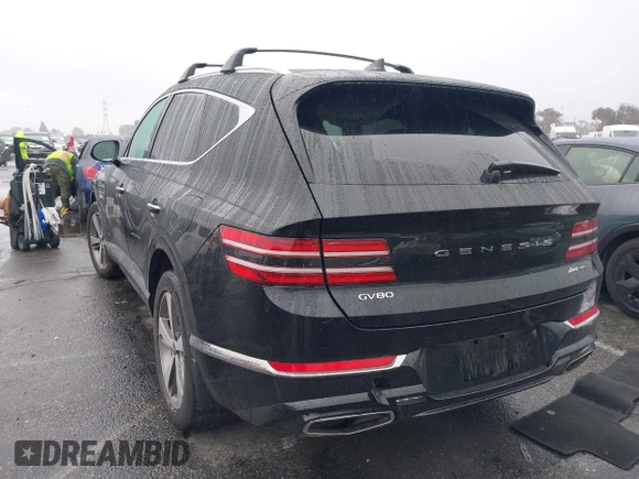 2022 Genesis GV80 Advanced Plus with VIN KMUHCESCXNU078815, listed as a IAAI auction lot 41558532 with 35,424 mi miles and . Bid and sale history available at DreamBid. Image 3.