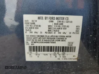 2019 Ford Edge SE with VIN 2FMPK3G93KBB75595, listed as a Copart auction lot 54278415 with 57,663 mi miles and Salvage title. Bid and sale history available at DreamBid. Image 13.
