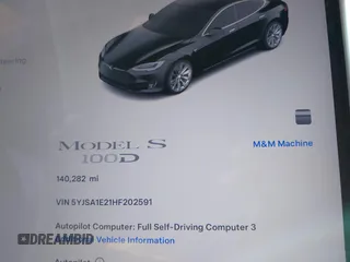 2017 Tesla Model S 100D with VIN 5YJSA1E21HF202591, listed as a IAAI auction lot 41983073 with 140,282 mi miles and . Bid and sale history available at DreamBid. Image 15.