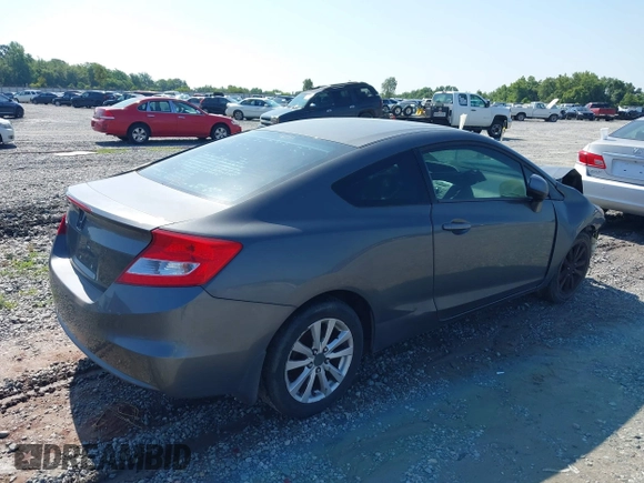 2012 Honda Civic Cpe EX with VIN 2HGFG3B84CH524621, listed as a IAAI auction lot 39497554 with 252,852 mi miles. Bid and sale history available at carsss.com. Image 4.
