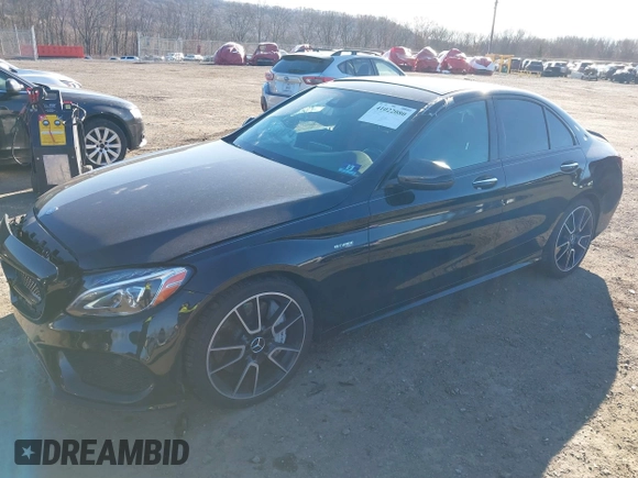 2017 Mercedes-Benz C 43 AMG with VIN 55SWF6EB2HU190238, listed as a IAAI auction lot 41022080 with 64,672 mi miles and . Bid and sale history available at DreamBid. Image 2.