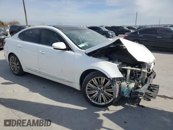 2014 Kia Cadenza Premium with VIN KNALN4D77E5143967, listed as a Copart auction lot 87729595 with 143,885 mi miles and Salvage Title. Bid and sale history available at carsss.com. Image 4.