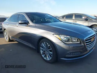 2016 Hyundai Genesis 3.8L with VIN KMHGN4JE5GU142408, listed as a IAAI auction lot 41593656 with 77,494 mi miles and . Bid and sale history available at DreamBid. Image 1.
