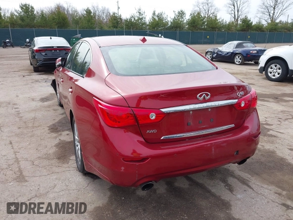 2014 Infiniti Q50 Sport with VIN JN1BV7AR4EM702549, listed as a IAAI auction lot 41803344 with 197,187 mi miles and . Bid and sale history available at carsss.com. Image 3.