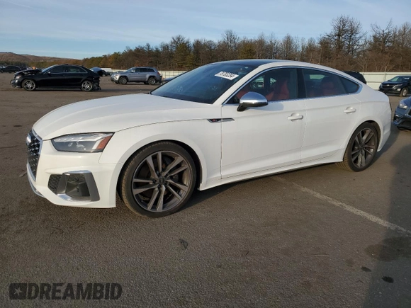 2022 Audi S5 Sportback Premium Plus z VIN WAUC4CF58NA035308, wystawiony jako Copart lot #78783284 z przebiegiem 18 564 mil mil oraz Szkody całkowita. Historia ofert i sprzedaży dostępna na DreamBid. Obrazek 1.