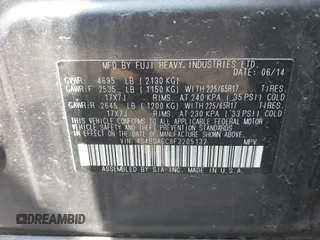 2015 Subaru Outback Premium with VIN 4S4BSACC8F3205132, listed as a IAAI auction lot 42034964 with Not Provided miles and . Bid and sale history available at DreamBid. Image 9.