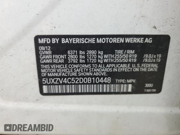 2013 BMW X5 xDrive35i with VIN 5UXZV4C52D0B10448, listed as a Copart auction lot 53533145 with 214,905 mi miles and Clean Title. Bid and sale history available at carsss.com. Image 13.