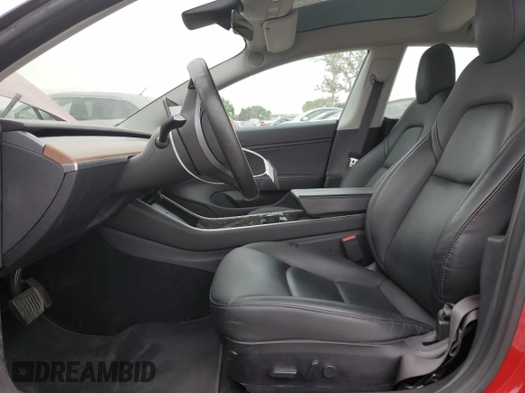 2018 Tesla Model 3 Long Range Battery with VIN 5YJ3E1EA5JF153966, listed as a Copart auction lot 55348735 with 38,755 mi miles and Salvage Title. Bid and sale history available at DreamBid. Image 7.