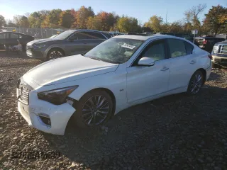 2018 Infiniti Q50 Luxe with VIN JN1EV7AR6JM430688, listed as a Copart auction lot 76542484 with 81,876 mi miles and Salvage title. Bid and sale history available at DreamBid. Image 1.