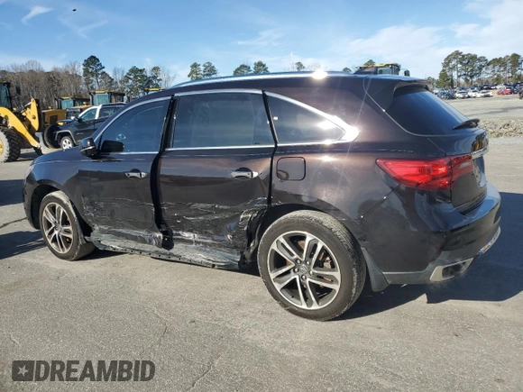 2017 Acura MDX Advance with VIN 5FRYD3H8XHB007018, listed as a Copart auction lot 45376275 with 116,938 mi miles and Salvage title. Bid and sale history available at DreamBid. Image 2.