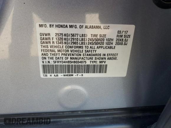 2017 Acura MDX w/Advance Pkg with VIN 5FRYD4H85HB034875, listed as a Copart auction lot 47434035 with 173,792 mi miles and Salvage Title. Bid and sale history available at carsss.com. Image 16.
