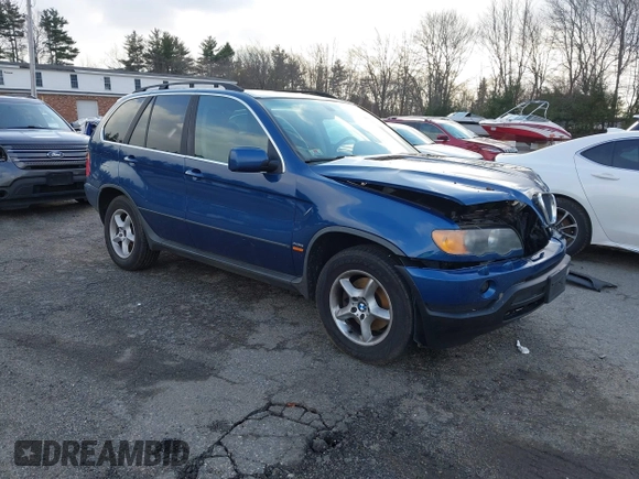 2001 BMW X5 4.4i with VIN WBAFB33501LH24719, listed as a IAAI auction lot 41055076 with 126,530 mi miles. Bid and sale history available at carsss.com. Image 1.