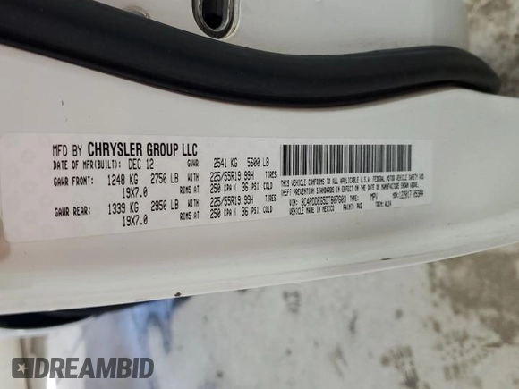 2013 Dodge Journey R/T with VIN 3C4PDDEG5DT607603, listed as a Copart auction lot 56335215 with 195,863 mi miles and Clean title. Bid and sale history available at DreamBid. Image 13.