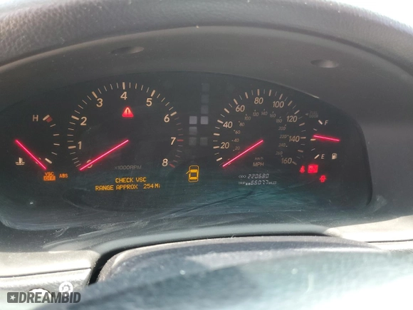 2001 Lexus LS 430 with VIN JTHBN30FX10033166, listed as a Copart auction lot 53392695 with 220,680 mi miles and Salvage Title. Bid and sale history available at carsss.com. Image 9.