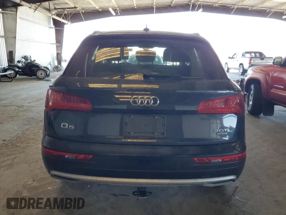 2018 Audi Q5 Premium Plus with VIN WA1BNAFY6J2163328, listed as a Copart auction lot 65366225 with 58,391 mi miles and Salvage title. Bid and sale history available at DreamBid. Image 6.