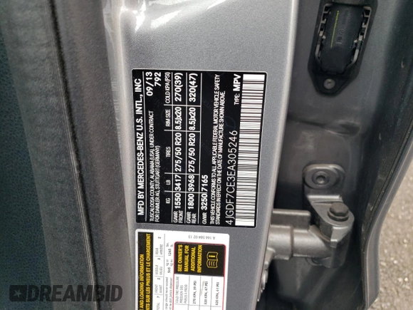 2014 Mercedes-Benz GL-Class GL 450 with VIN 4JGDF7CE3EA305246, listed as a Copart auction lot 50949905 with 124,229 mi miles and Salvage Title. Bid and sale history available at carsss.com. Image 13.