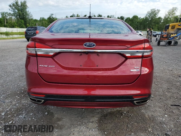 2017 Ford Fusion SE with VIN 3FA6P0T9XHR256373, listed as a Copart auction lot 63123085 with 76,524 mi miles and Salvage title. Bid and sale history available at DreamBid. Image 6.