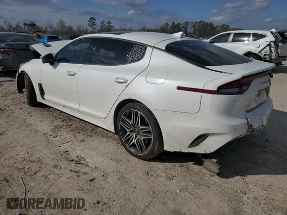 2023 Kia Stinger GT2 with VIN KNAE55LC7P6126371, listed as a Copart auction lot 86186454 with 80,968 mi miles and Salvage Title. Bid and sale history available at carsss.com. Image 2.