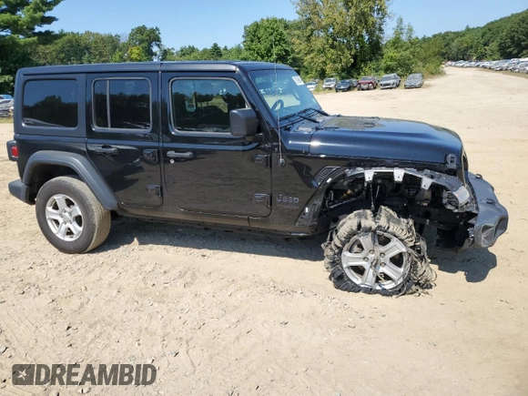2022 Jeep Wrangler Unlimited Sport with VIN 1C4HJXDG5NW155504, listed as a Copart auction lot 70189964 with 44,101 mi miles and Salvage Title. Bid and sale history available at DreamBid. Image 4.