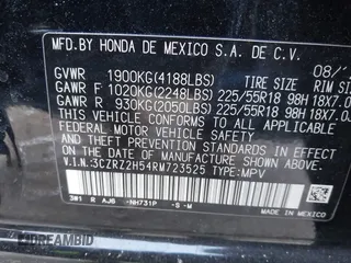 2024 Honda HR-V Sport with VIN 3CZRZ2H54RM723525, listed as a IAAI auction lot 41411238 with 33,427 mi miles. Bid and sale history available at carsss.com. Image 9.