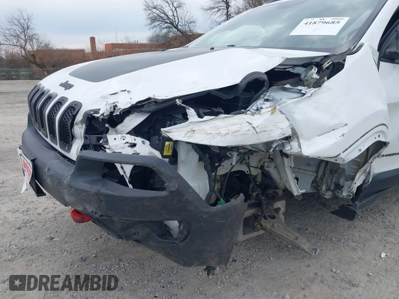 2015 Jeep Cherokee Trailhawk with VIN 1C4PJMBB7FW741365, listed as a IAAI auction lot 41879685 with 94,135 mi miles and . Bid and sale history available at carsss.com. Image 6.